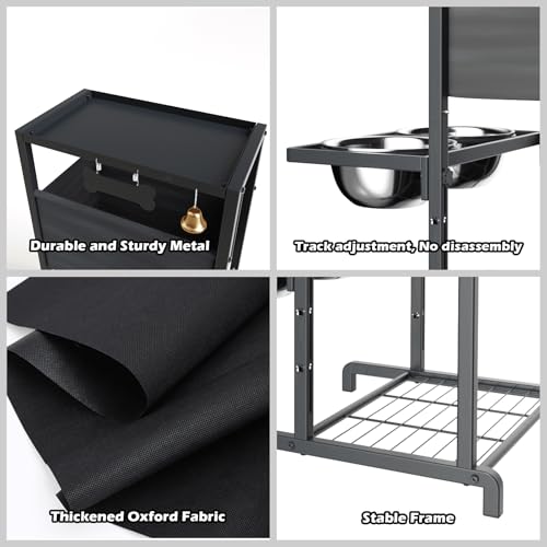 Elevated Dog Bowls (Storage Station & Adjustable Stand 4.5-12" / Large Dogs)