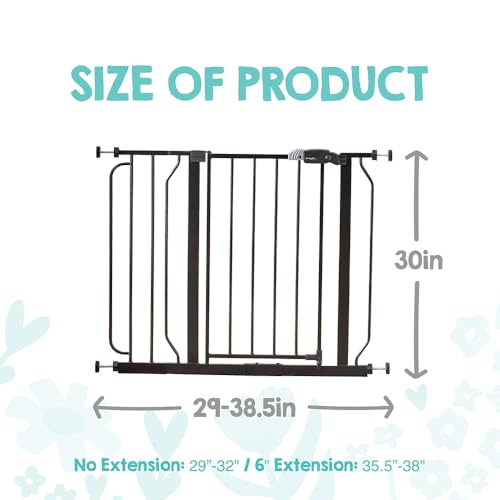 Safety 29" 38.5" Easy Step Baby Gate (Black / 29-38.5"W x 30"H)
