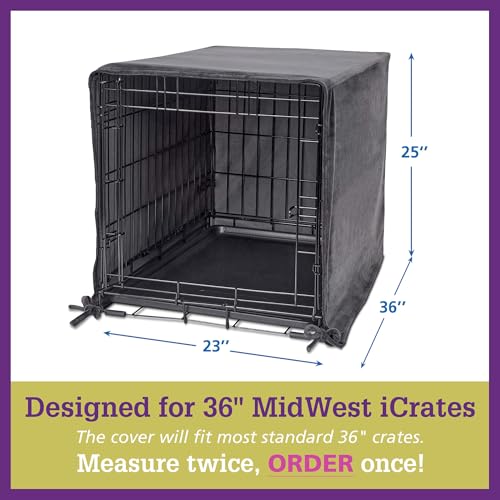 Dog Crate Cover (Graphite Grey / 36.0"L x 23.0"W x 25.0"H)