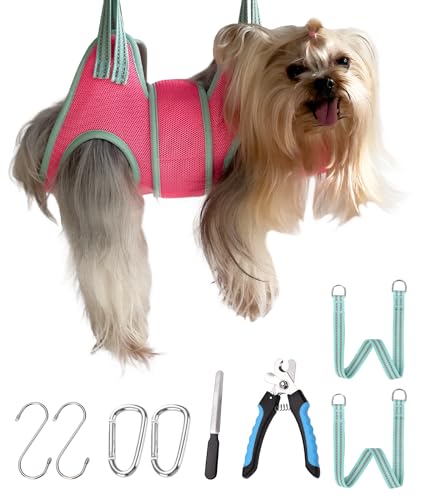 Dog Grooming Hammock (XX-Small 4-8 LB/Pink)