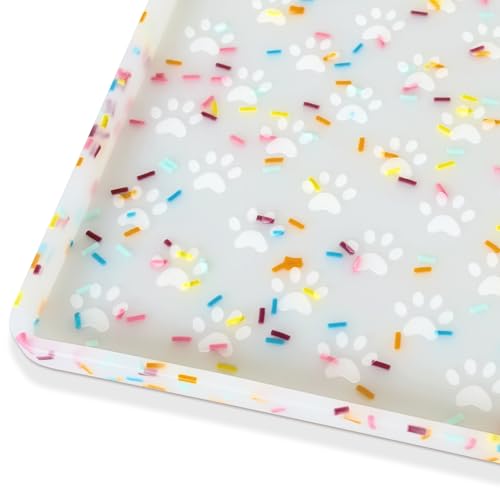 Dog Food Mat Anti (24.5"L x 16.5"W / Donut-White)