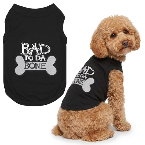Dog Shirt 100% Cotton Shirts for Large Dogs (Large / Bad to da Bone)