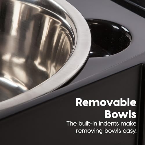 Elevated Dog Bowls 9" H (Medium - 9"H w/ 2 Bowls / Smoke)