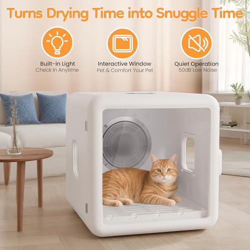 65L Automatic Dog Dryer Box with Smart Timer (White-1)