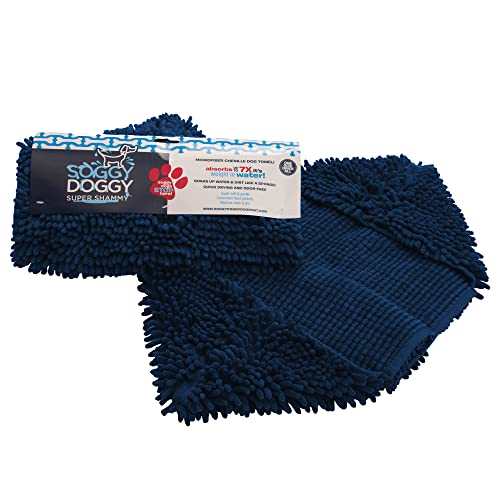 Soggy Doggy Super Shammy Absorbent Dog Towel (Navy Blue)
