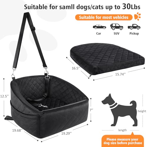 Dog Car Seat for Small Medium Dogs (Black)
