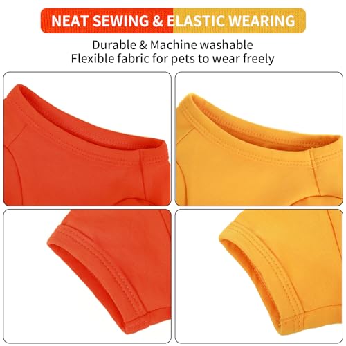 Dog Shirts Soft Plain Solid T (Yellow & Orange / XS-(2~4lb) | Chest(~11"))