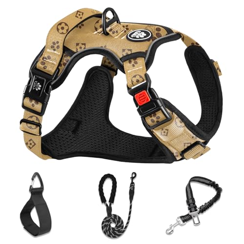Dog Harness for Medium Sized Dog (Light Brown / Medium)