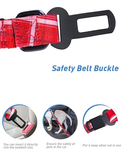 Tactical Bungee Shock Absorbing No Pull Dog Leash (Red plaid)