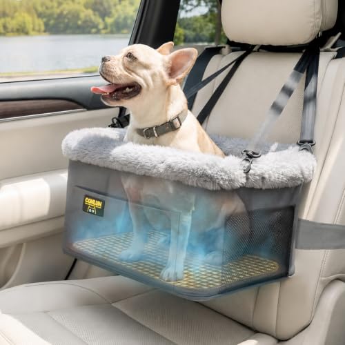 Elevated Pet Car Seat with Cooling Mat (Grey / Dog Car Seat+Cooling Mat)