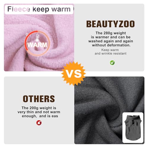 Dog Fleece Vest Sweater Winter Jacket for Small and Medium Dogs with D (Medium / PINK)