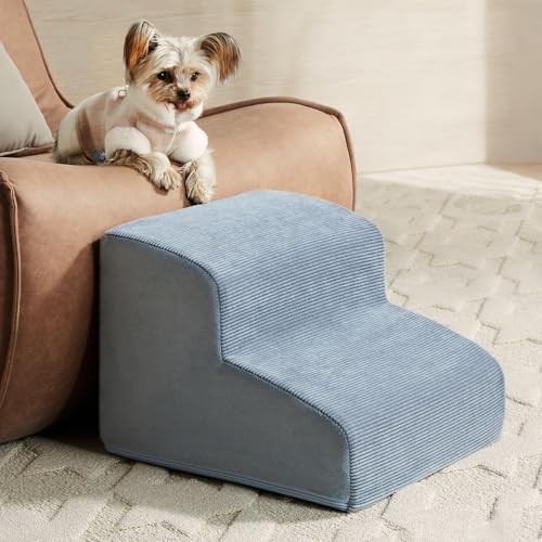 Dog Stairs for Small Dogs (Fleece Grey)
