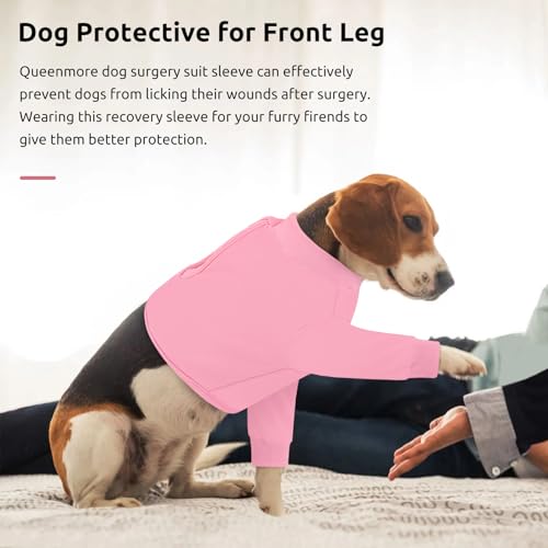 Recovery Sleeve for Dogs Front Leg (Large / Pink)