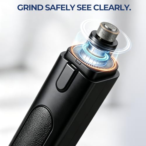 2-in-1 Dog Nail Clippers Grinder, HRC-48 Deep-U Blade for Thick Nails, LED