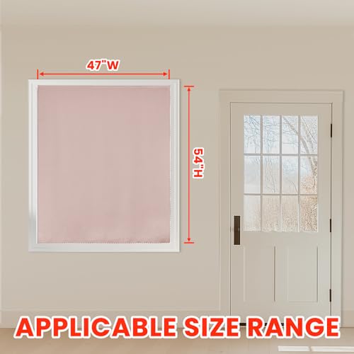 100% Blackout Stick Curtain Portable Black Out Curtains Adhesive Curtains for Bedroom Living Room No Drilling (Pink/ Thickened / 47"W x 54"L (Pack of 1))