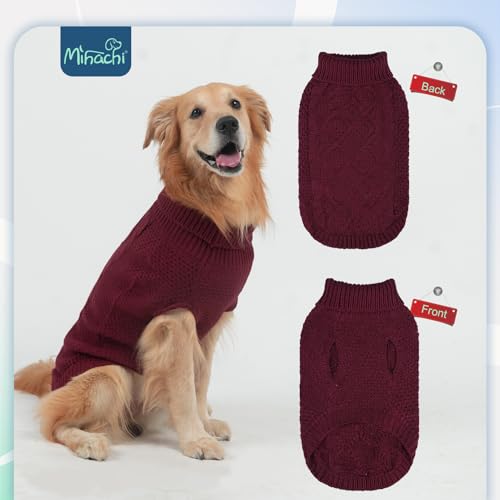 Turtleneck Dog Sweater (X-Large / Wine Red)