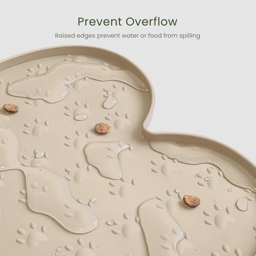 Dog Food Mat Anti (25.6" x 13"-2PCS / Beige)