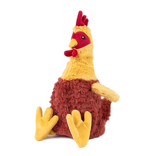 Interactive Squeaky Dog Chew Toy (Crinkle Chicken (Brown, Beige, Wine Red) / Large)