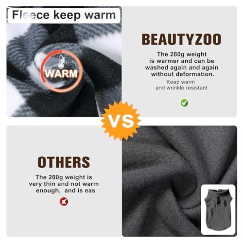 Dog Fleece Vest Sweater Winter Jacket for Small Medium Dogs (X-Large / WHITE BUFFALO PLAID)