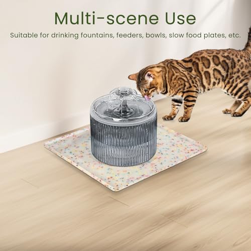 Dog Food Mat Anti (11.8"L x 11.8"W / Donut-White)