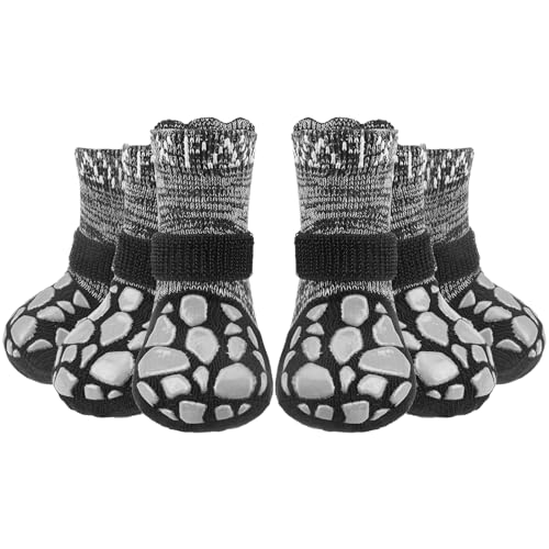 Anti Slip Dog Socks to Prevent Licking Paws for Hot Pavement (Sage gray / X-Large)
