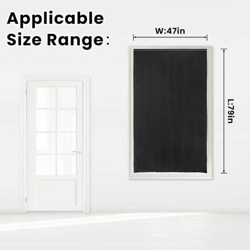 Adhesive Blackout Curtains (47"W x 79"L (Pack of 1) / Black)