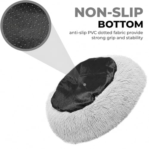 Cat Beds for Indoor Cats & Small Dog (Light-Grey / 20.00" x 20.00" x 6.00")