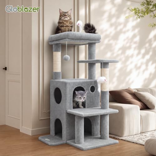Cat Tree Tower for Indoor Cats Large Adult (Light Grey / XL)