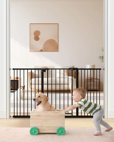 29" 55" Extra Wide Baby Gate (Black / 29-55"Wide, 30"Tall)
