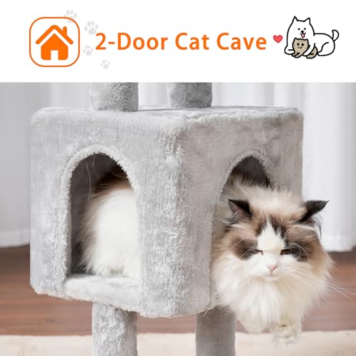 Cat Tree 40" Tower with All (Light Gray / 39.4 inch)