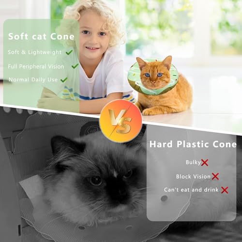 Cat Cone Collar Soft (Waterproof Green / Large)