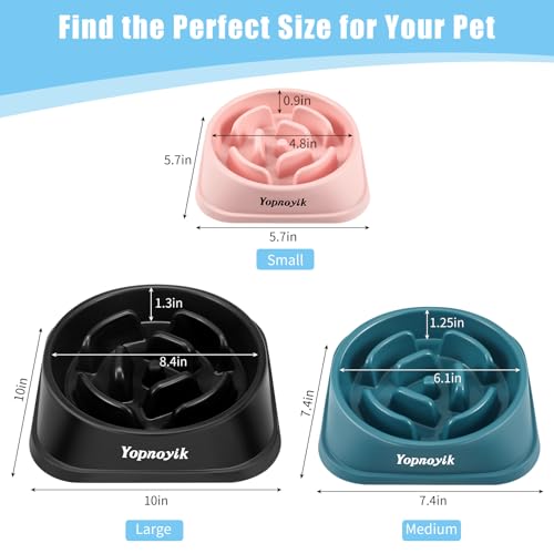 Slow Feeder Dog Bowls for Medium Dogs & Cats (Medium / Grey)
