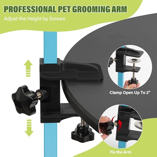 Dog Grooming Arm with Pet Grooming Hammock (Blue)