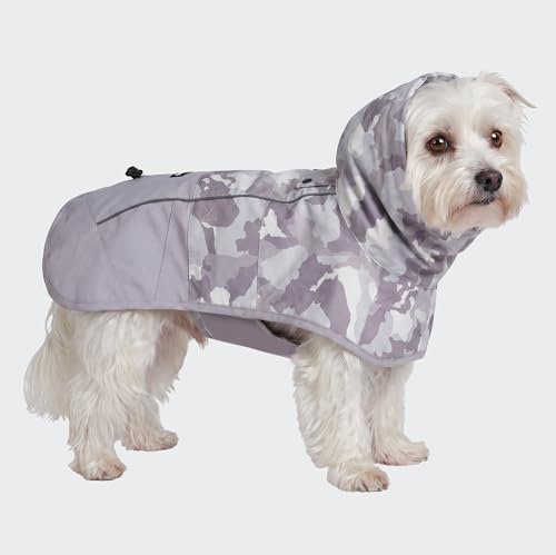 Dog Raincoat Waterproof Rain Jacket w (Camo Grey / Medium)