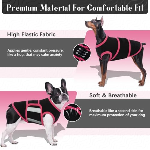 Dog Calming Shirt Soft Anti (Black / Large)
