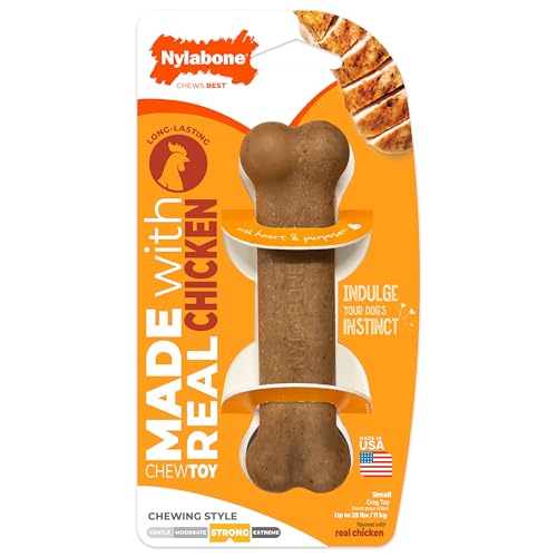 Strong Chew Original Bone Dog Toy Made with Real Chicken (Original Bone / Small)