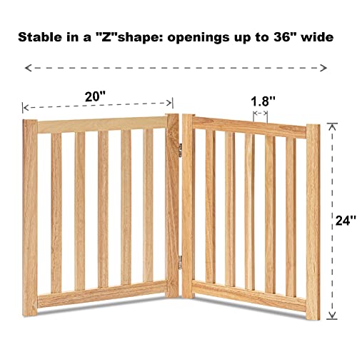 Wooden Free Standing Dog Gate 40" W x 24" H (Natural / 40"W x 24"H)