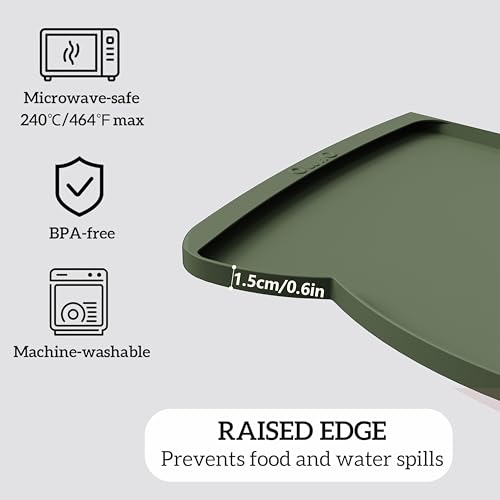 Large Dog Food Mat (24"L x 15"W / Camouflage Green)