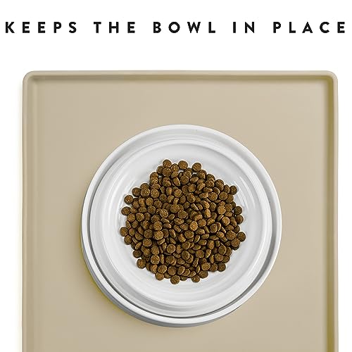 Premium Cat Food Mat (L: 24" x 14" / Sand)