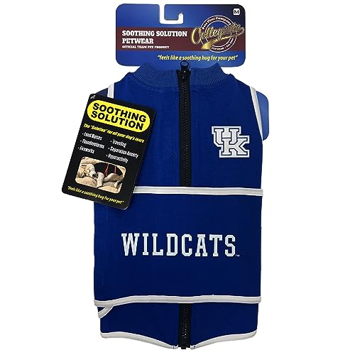 NCAA Kentucky Wildcats Dog Anxiety Shirt Calming Soothing Vest for Dogs Cats with Anxiety (Extra Small / Kentucky Wildcats)