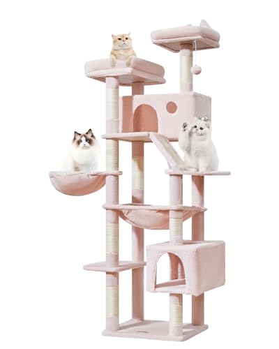Cat Tree 71 in Extra Large Cat Tower for Inddor Cats (Jelly Pink / 71 Inches)
