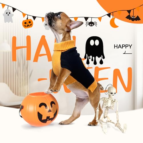 3 Pack Halloween Thanksgiving Christmas Dog Cat Knit Sweater Set (Halloween&Xmas Set / Small)