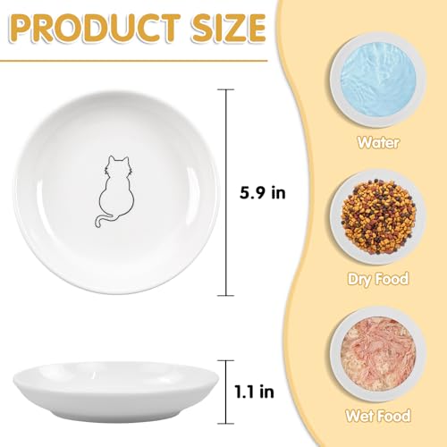 6 Pack Cat Food Bowl (White-B)