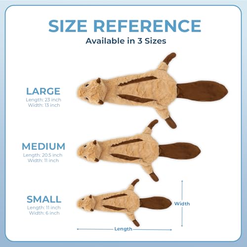 2-in-1 Stuffless Squeaky Dog Toy - 4 Figures, Large (Wild Duck, Hare, Squirrel & Alligator / Large)