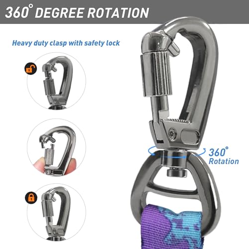 Tactical Bungee Shock Absorbing No Pull Dog Leash (Purple Camo)