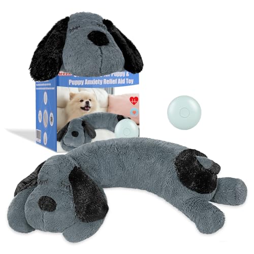 Puppy Heartbeat Toy for Separation Anxiety Relief (big grey dog)