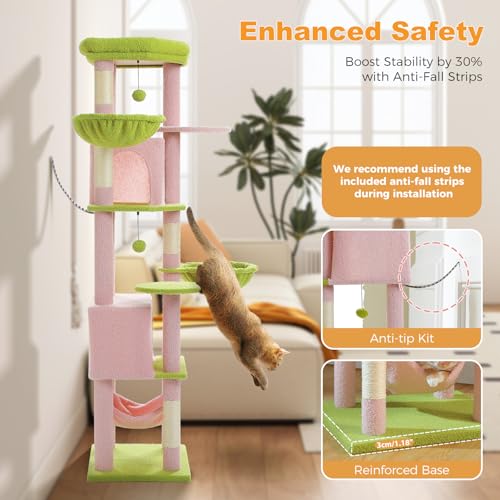 71.2" Tall Cat Tree (Pink / 71.2in)