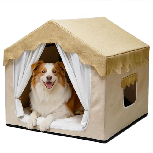 Boho Dog House Indoor (XL (29"×29"×29") / Beige)