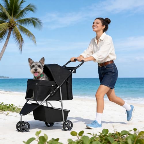 3 Wheel Pet Stroller (Black)