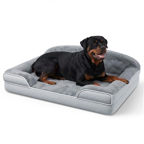 Orthopedic Dog Bed for Giant Breeds (Light Grey / 48.0"L x 35.0"W x 8.0"Th)